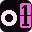 Favicon: o and cell drawn on the pixel grid